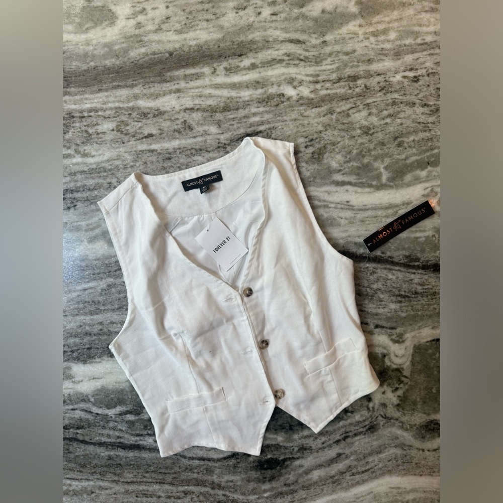 Almost Famous White Button Down Shirt